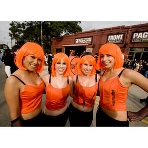 Jagermeister Promo Girl Orange Wig NWT Vintage